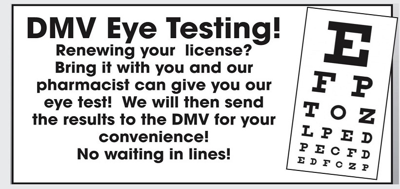 dmv eye testing done here