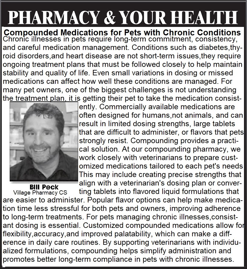 Pharmacy & Your Health: Compounded Medications for Pets with Chronic Conditions...
