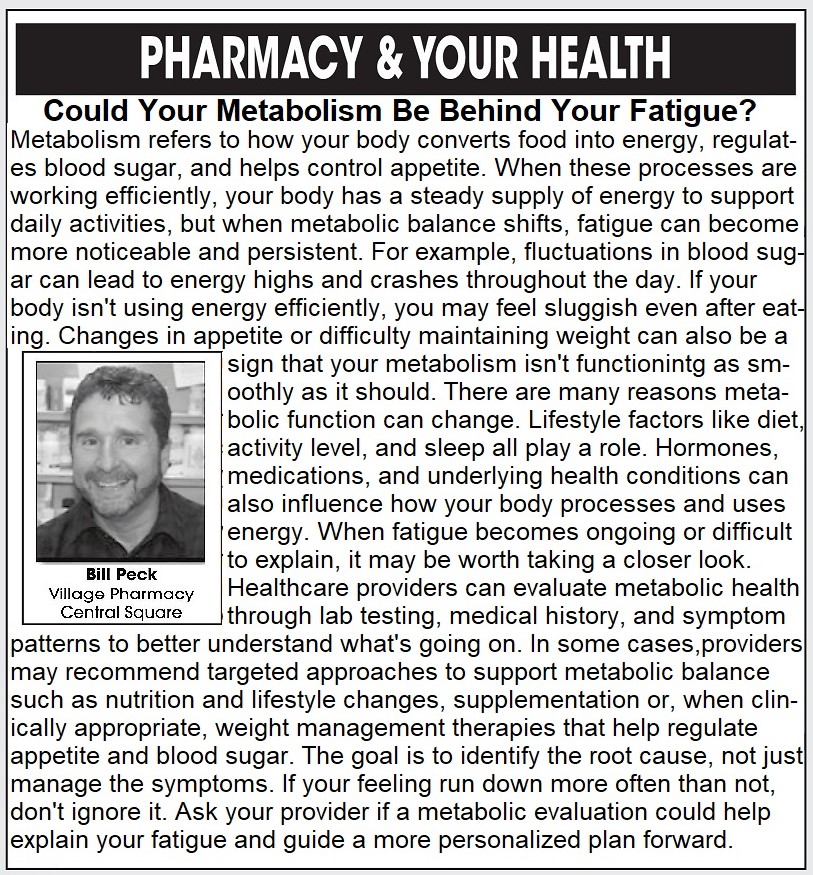 Pharmacy & Your Health: Could Your Metabolism Be Behind Your Fatigue...  