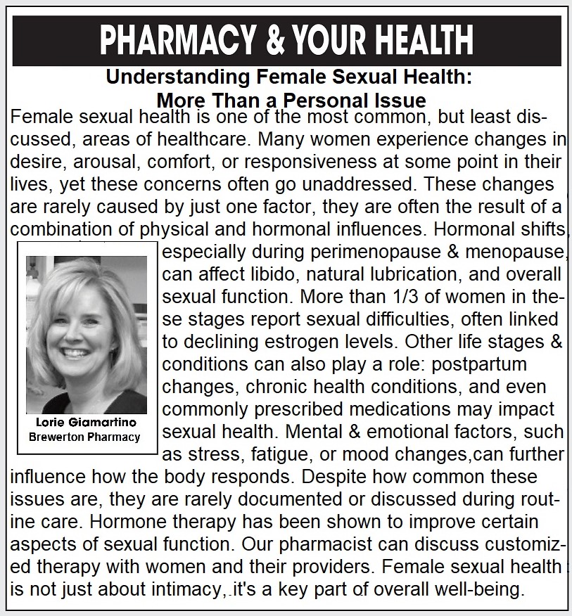 Pharmacy & Your Health: Understanding Female Sexual Health-More Than a Personal Issue...