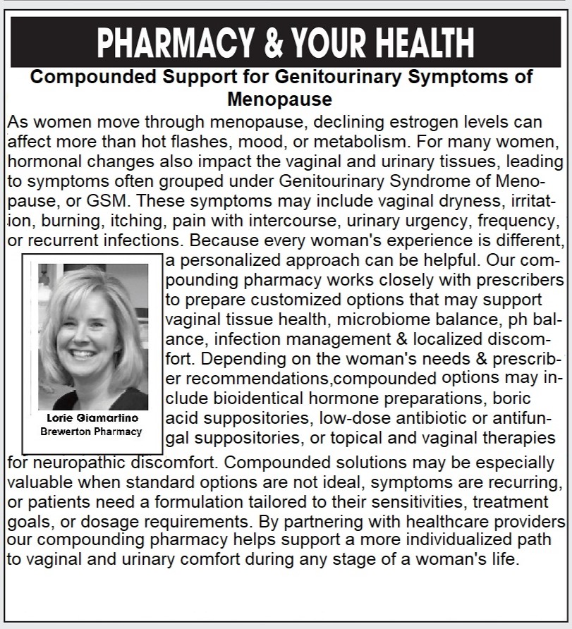 Pharmacy & Your Health: Compounded Support for Genitourinary Symptoms of Menopause...