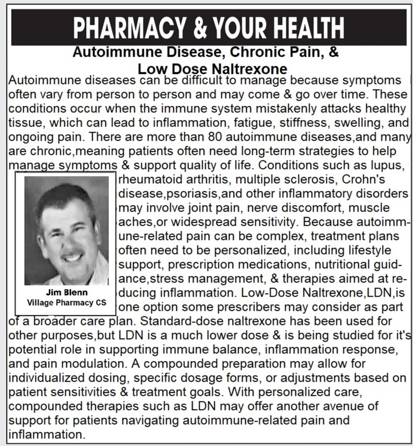 Pharmacy & Your Health: Autoimmune Disease, Chronic Pain, and Low-Dose Naltrexone...