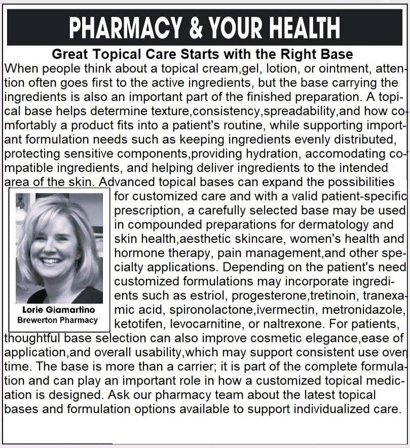 Pharmacy & Your Health: Great topical care starts with the right base...